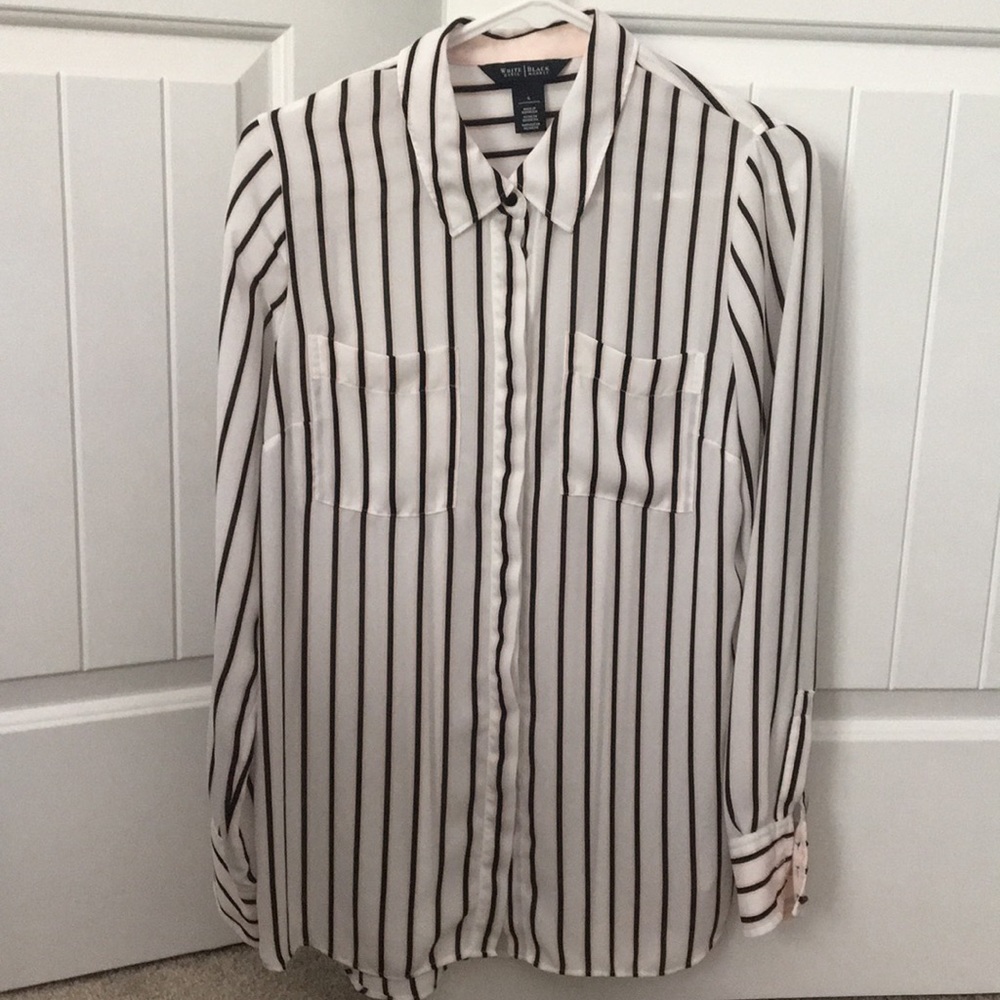 White House Black Market striped blouse